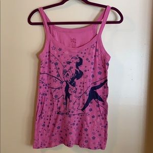 Pink Floral Tinkerbell Tank
